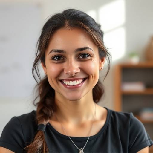 Foto da instrutora Ana Beatriz, sorrindo e olhando para a c√¢mera.